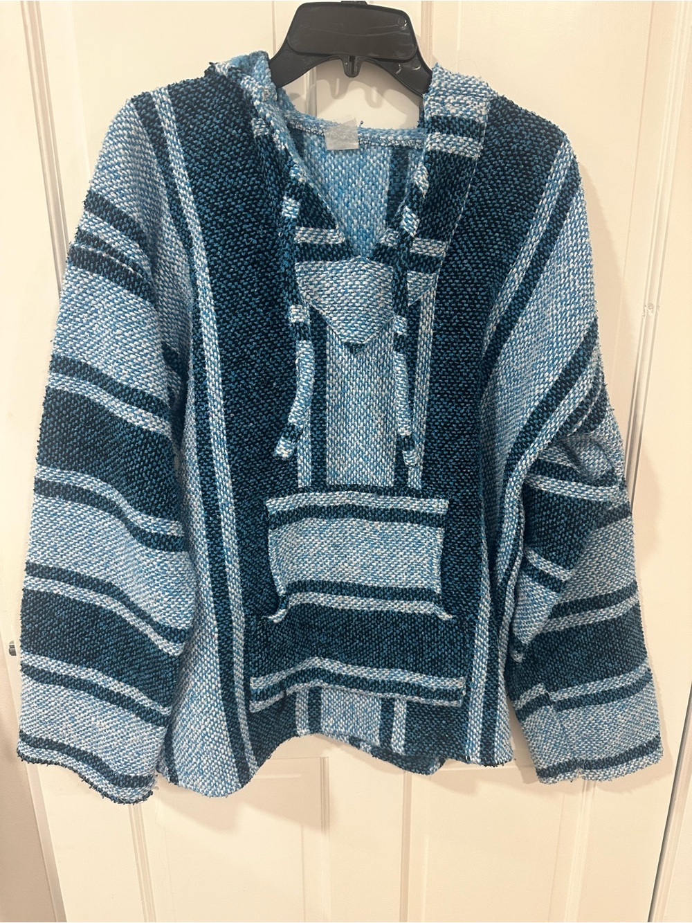 Striped Hooded Baja Pullover - Blue